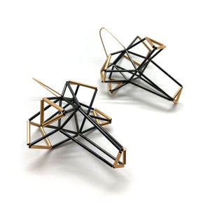 Geometric XL Crossed Earrings-Earrings-Emilie Pritchard-Pistachios