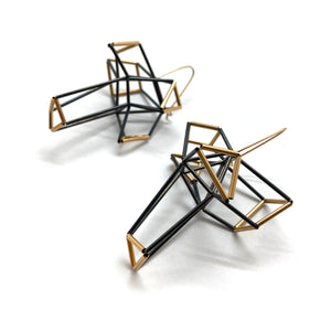 Geometric XL Crossed Earrings-Earrings-Emilie Pritchard-Pistachios