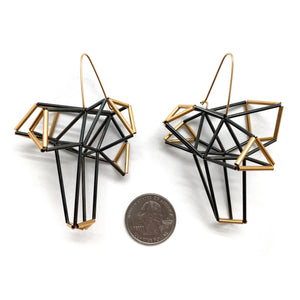 Geometric XL Crossed Earrings-Earrings-Emilie Pritchard-Pistachios