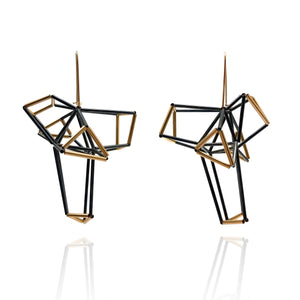 Geometric XL Crossed Earrings-Earrings-Emilie Pritchard-Pistachios