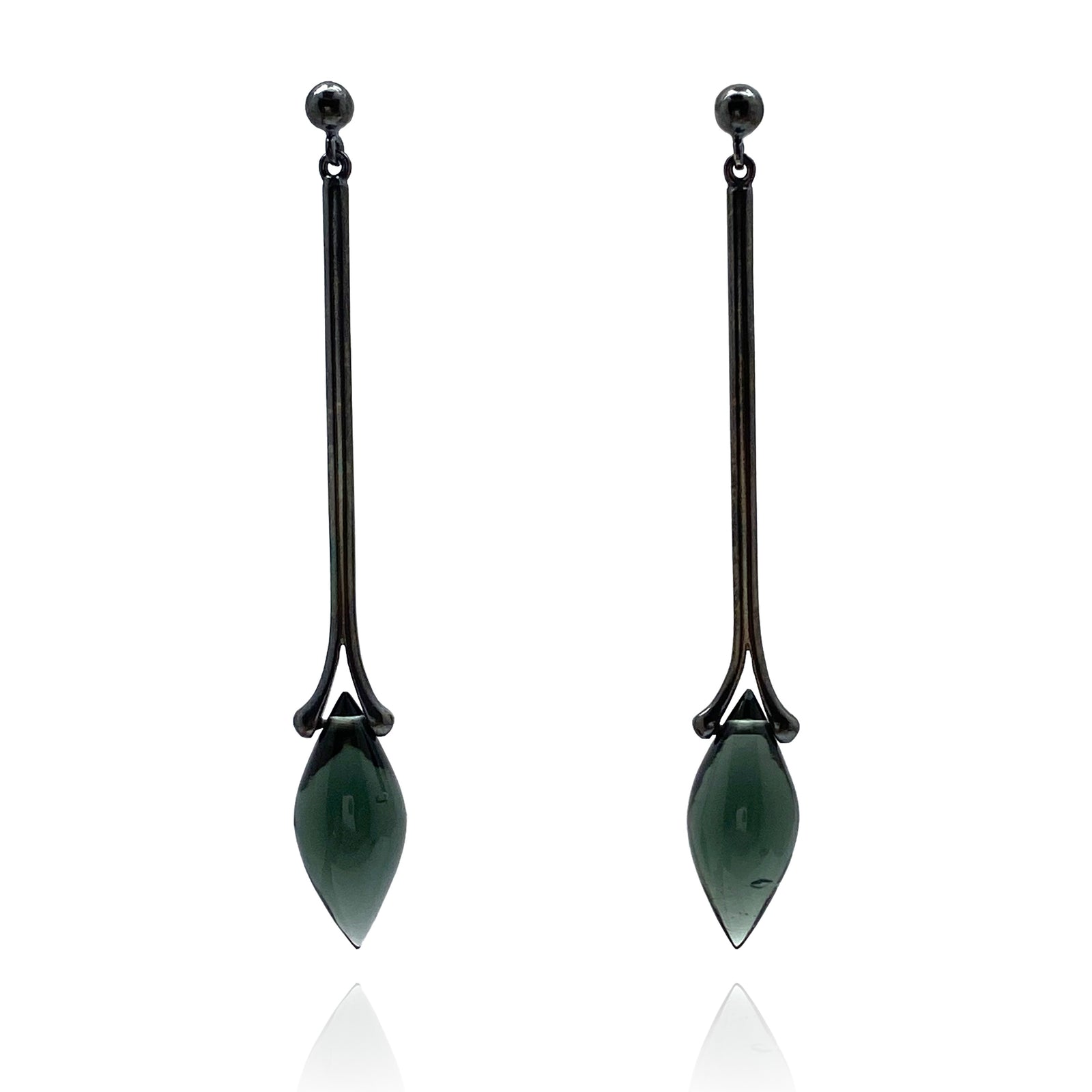 Glass Droplet Earrings-Earrings-Sowon Joo-Pistachios