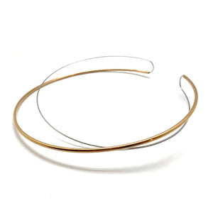 Gold Asymmetrical Wire Collar-Necklaces-Yoko Takirai-Pistachios