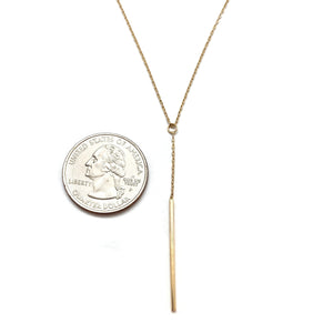 Gold Bar Lariat Necklace-Necklaces-Manuela Carl-Pistachios