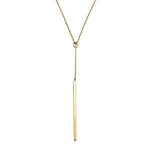 Gold Bar Lariat Necklace-Necklaces-Manuela Carl-Pistachios