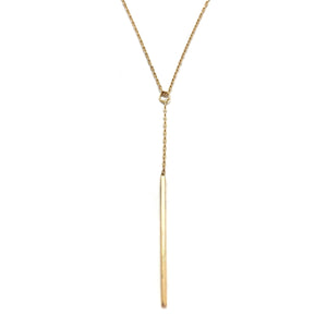 Gold Bar Lariat Necklace-Necklaces-Manuela Carl-Pistachios