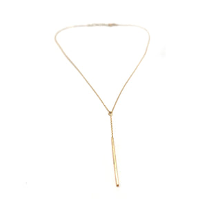 Gold Bar Lariat Necklace-Necklaces-Manuela Carl-Pistachios