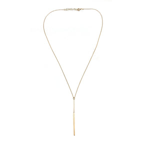 Gold Bar Lariat Necklace-Necklaces-Manuela Carl-Pistachios