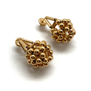 Gold Bead Earrings-Earrings-Emilie Pritchard-Pistachios