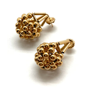 Gold Bead Earrings-Earrings-Emilie Pritchard-Pistachios