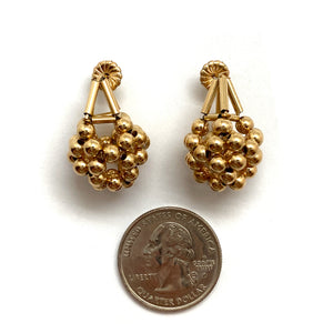 Gold Bead Earrings-Earrings-Emilie Pritchard-Pistachios