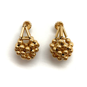 Gold Bead Earrings-Earrings-Emilie Pritchard-Pistachios