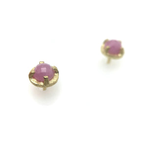 Gold Carved Studs - Coral-Earrings-Heather Guidero-Pistachios