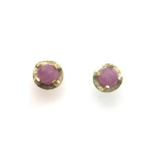 Gold Carved Studs - Coral-Earrings-Heather Guidero-Pistachios