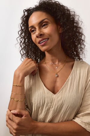 Gold Chain Convertible Huggies-Earrings-Metier-Pistachios