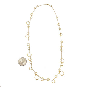 Gold Circle Bunch Necklace - Long-Necklaces-Heather Guidero-Pistachios