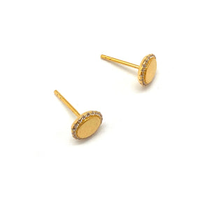Gold Circle CZ Studs-Earrings-Bernd Wolf-Pistachios