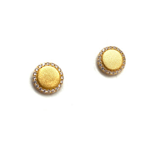 Gold Circle CZ Studs-Earrings-Bernd Wolf-Pistachios