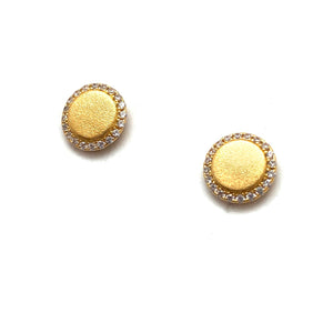 Gold Circle CZ Studs-Earrings-Bernd Wolf-Pistachios