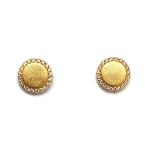 Gold Circle CZ Studs-Earrings-Bernd Wolf-Pistachios