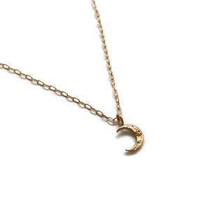 Gold Crescent Moon Necklace-Necklaces-Luana Coonen-Pistachios
