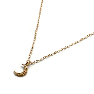 Gold Crescent Moon Necklace-Necklaces-Luana Coonen-Pistachios