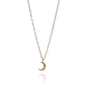 Gold Crescent Moon Necklace-Necklaces-Luana Coonen-Pistachios