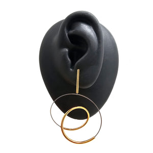 Gold Curlicue Drop Earrings Small
