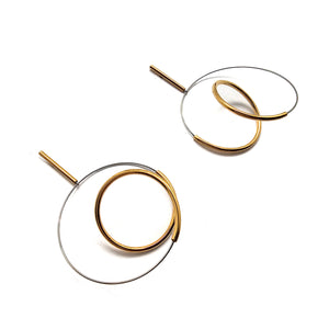 Gold Curlicue Drop Earrings Small