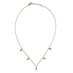 Gold Dangling Marquise Necklace-Necklaces-Tiago Barbosa-Pistachios