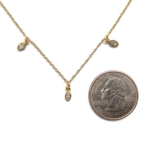 Gold Dangling Marquise Necklace-Necklaces-Tiago Barbosa-Pistachios