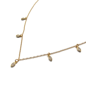 Gold Dangling Marquise Necklace-Necklaces-Tiago Barbosa-Pistachios