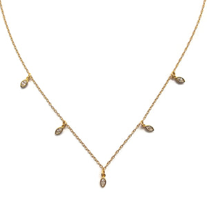 Gold Dangling Marquise Necklace-Necklaces-Tiago Barbosa-Pistachios