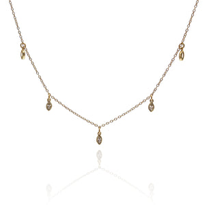 Gold Dangling Marquise Necklace-Necklaces-Tiago Barbosa-Pistachios