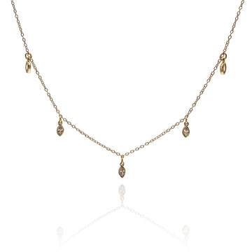 Gold Dangling Marquise Necklace