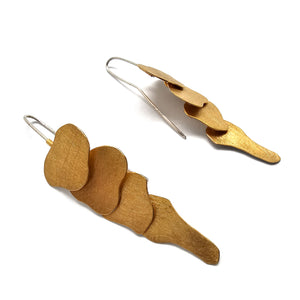 Gold Draping Scale Earrings