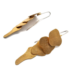 Gold Draping Scale Earrings