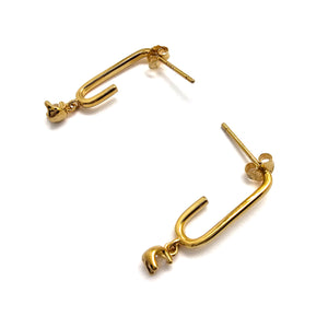 Gold Drop CZ Dangle Earrings-Earrings-Tiago Barbosa-Pistachios