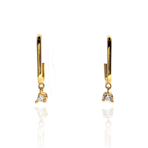 Gold Drop CZ Dangle Earrings-Earrings-Tiago Barbosa-Pistachios