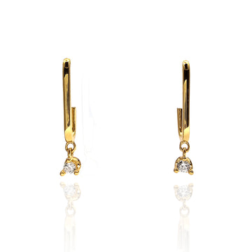 Gold Drop CZ Dangle Earrings