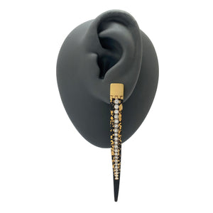 Gold Dust and Diamond Hinge Earrings-Earrings-Pat Flynn-Pistachios