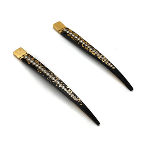 Gold Dust and Diamond Hinge Earrings-Earrings-Pat Flynn-Pistachios