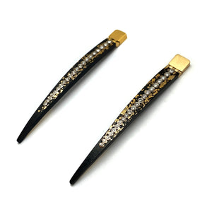 Gold Dust and Diamond Hinge Earrings-Earrings-Pat Flynn-Pistachios