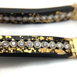 Gold Dust and Diamond Hinge Earrings-Earrings-Pat Flynn-Pistachios