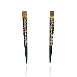 Gold Dust and Diamond Hinge Earrings-Earrings-Pat Flynn-Pistachios