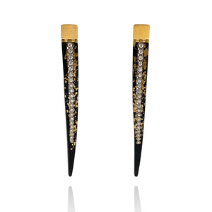 Gold Dust and Diamond Hinge Earrings-Earrings-Pat Flynn-Pistachios