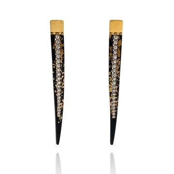 Gold Dust and Diamond Hinge Earrings