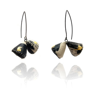 Gold Fabric Cone Earrings-Earrings-Myung Urso-Pistachios