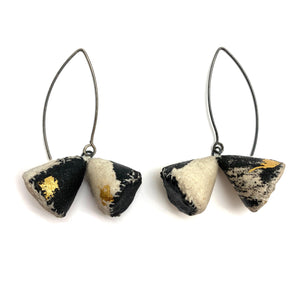 Gold Fabric Cone Earrings-Earrings-Myung Urso-Pistachios