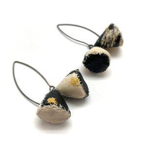 Gold Fabric Cone Earrings-Earrings-Myung Urso-Pistachios