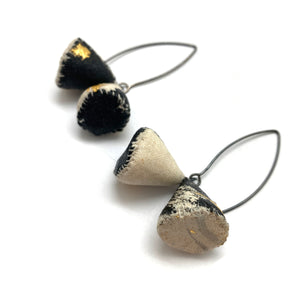 Gold Fabric Cone Earrings-Earrings-Myung Urso-Pistachios